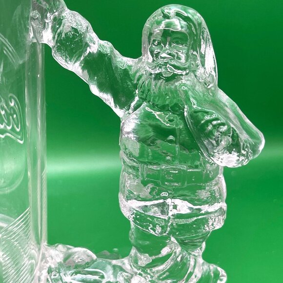 Coca-Cola Santa Claus Clear Glass Mug Handle Christmas Holiday Vending Machine - Picture 5 of 11